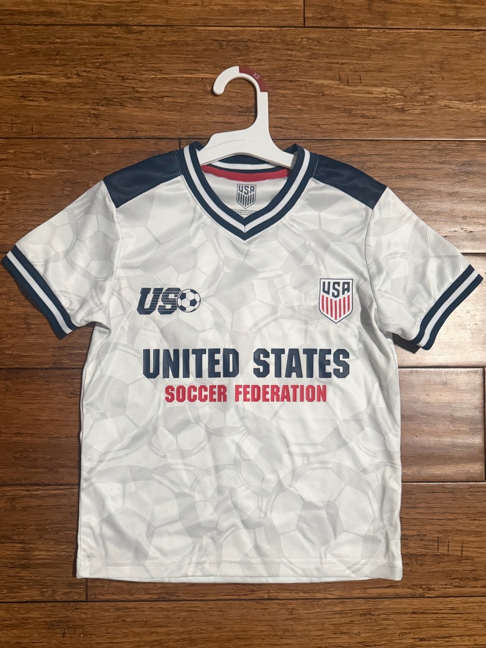 USA Soccer Federation Kids White & Navy Jersey XS